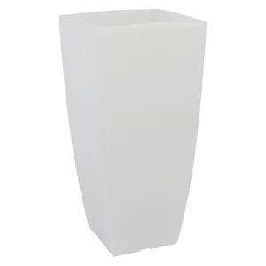VASO QUADRO 'STILO LAMP' cm 40x40xh.90 lt.20 ghiac./luc.bia.