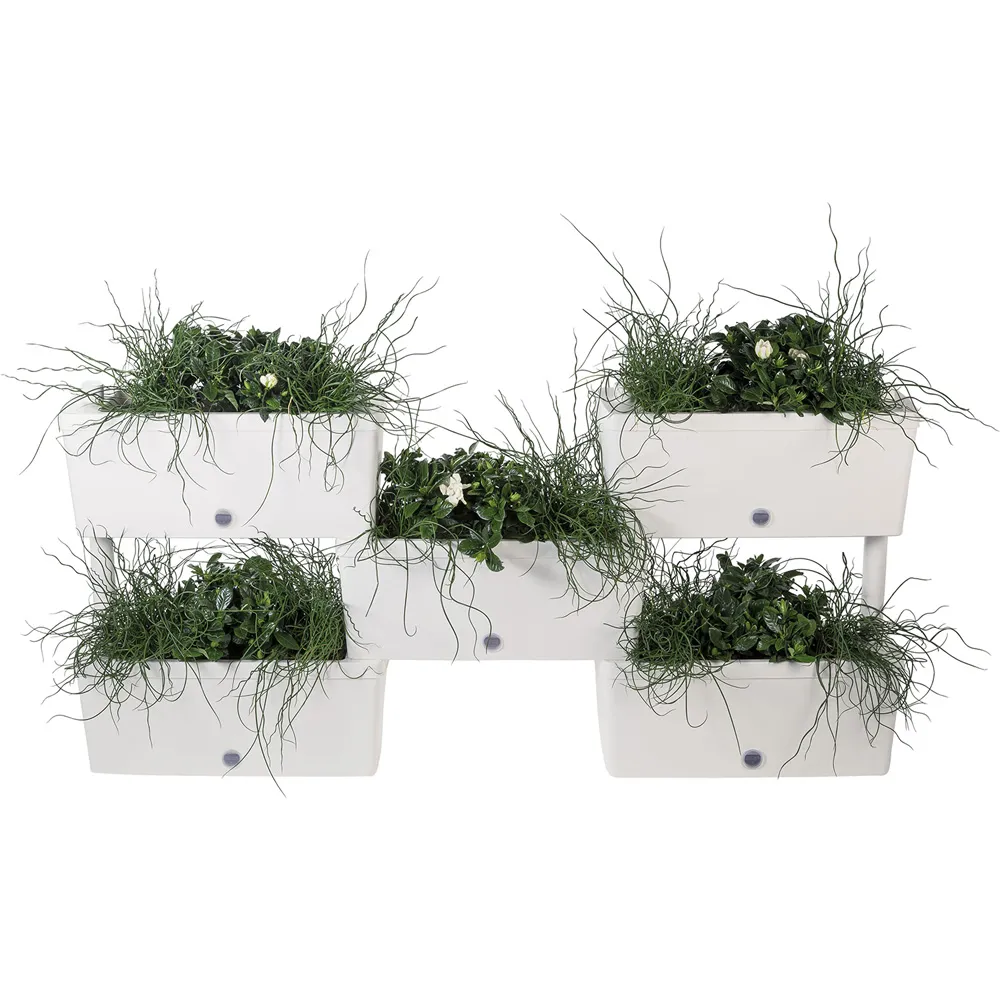 KIT FIORIERE COMPONIBILI 'BRICK' kit 5 pz - colore tortora KIT FIORIERE COMPONIBILI 'BRICK' kit 5 pz - colore tortora