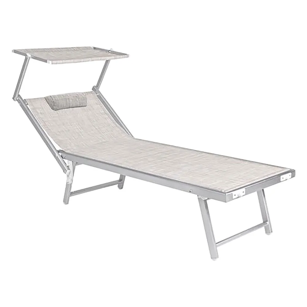 LETTINO SPIAGGIA CON PARASOLE 'BUDELLI' doppio - cm.208 x 85 x h 40 LETTINO SPIAGGIA CON PARASOLE 'BUDELLI' doppio - cm.208 x 85 x h 40