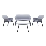 SET DA GIARDINO POLIPROPILENE 'LUXOR' grigio/antracite
