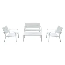 SET GIARDINO EFFETTO POLYWOOD 'ARBUS' colore bianco