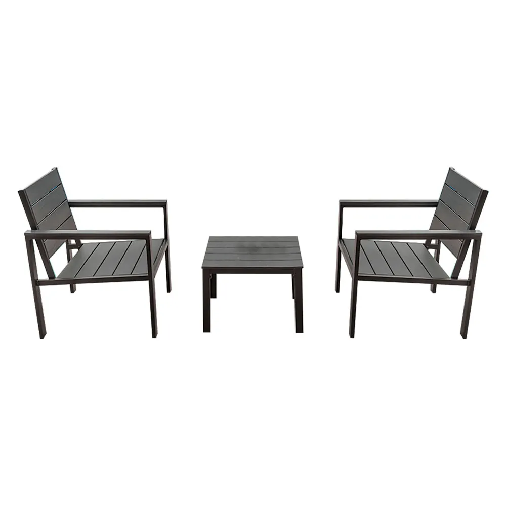 SET GIARDINO EFFETTO POLYWOOD 'OROSEI' colore nero