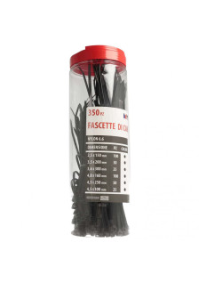 BOX OF BLACK CABLE TIES VARIOUS SIZES 350 PCS