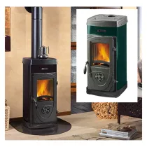 STUFA PANORAMICA A LEGNA 'SUPER JUNIOR' 5 kW - colore nero
