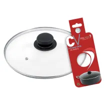 COPERCHIO IN VETRO 'BLACK LINE' Ø cm. 28