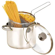 PENTOLA ACCIAIO 'DIVINA PASTARELLA DOPPIO CESTELLO Ø cm. 22