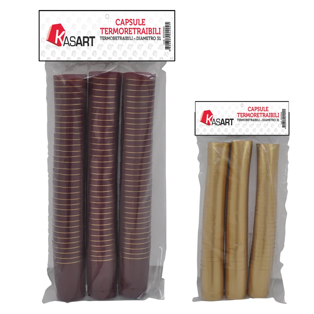CAPSULE TERMORETRAIBILI PER BOTTIGLIE VINO nero - Ø 31 x h 55 mm CAPSULE TERMORETRAIBILI PER BOTTIGLIE VINO nero - Ø 31 x h 55 mm