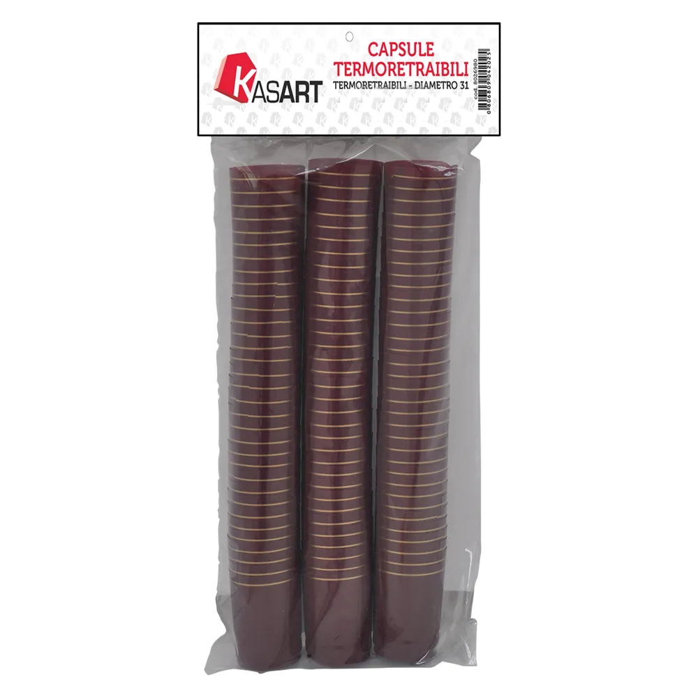 CAPSULE TERMORETRAIBILI PER BOTTIGLIE SPUMANTE nero - Ø 33 x h 55 mm CAPSULE TERMORETRAIBILI PER BOTTIGLIE SPUMANTE nero - Ø 33 x h 55 mm