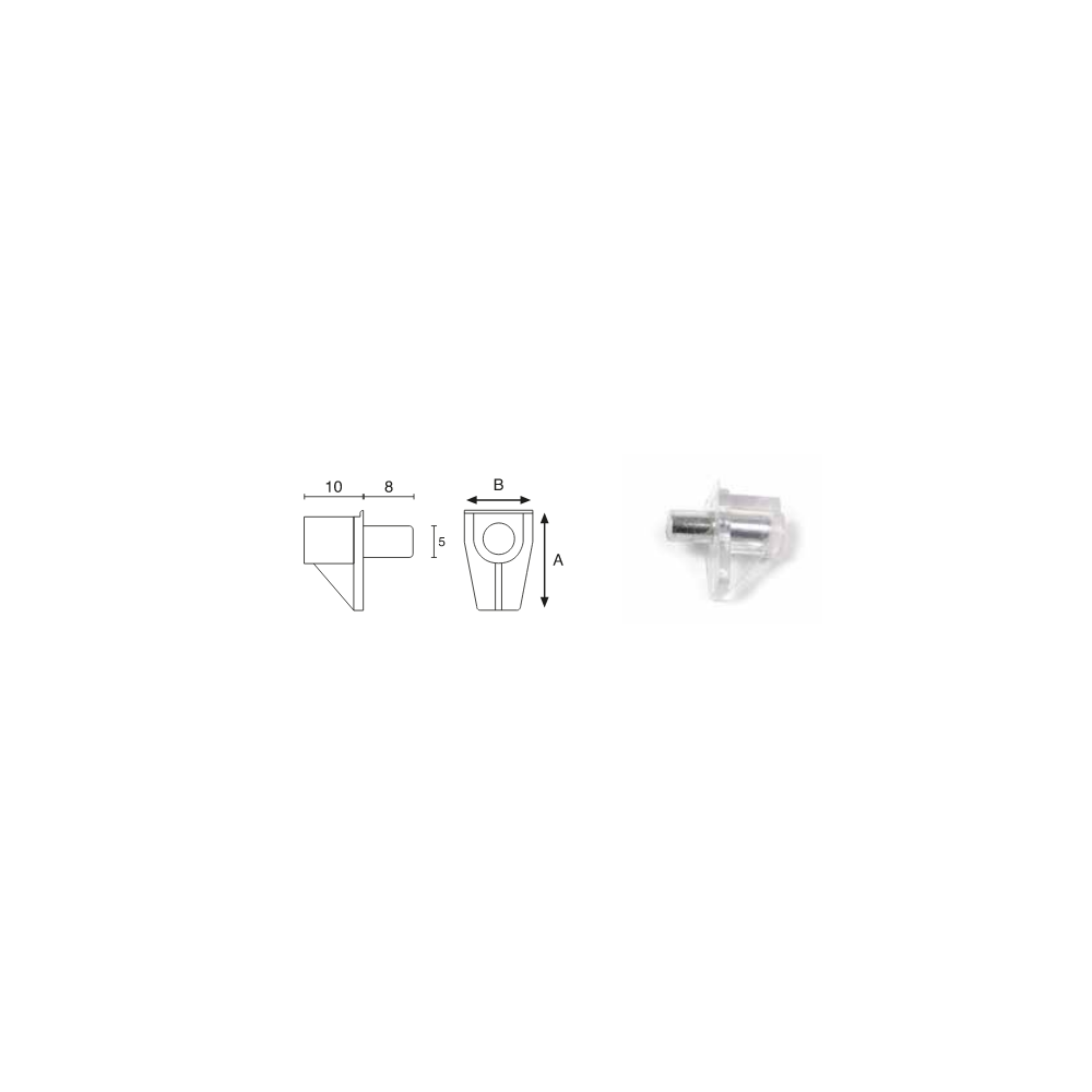 Protège-pied en plastique anti-choc 16 mm (A) x 11 mm (B) Transparent
