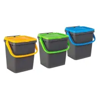 PATTUMIERA PER RACCOLTA DIFFERENZIATA 'ECOPLUS' 20 lt.- cm 34 x 34 x h 34 grigio + coperchio colorato