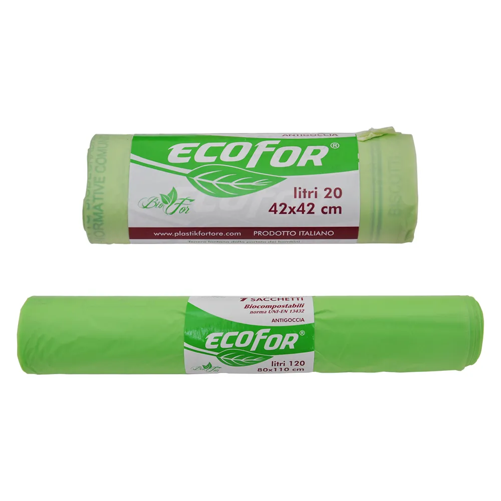 SACCHETTI PER NETTEZZA URBANA COMPOSTABILI biodegradabili - cm 80x110 - cf.7 pz