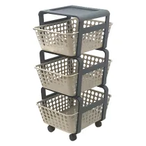 CARRELLO DA CUCINA CON CESTELLI 'MODULA' col. tortora