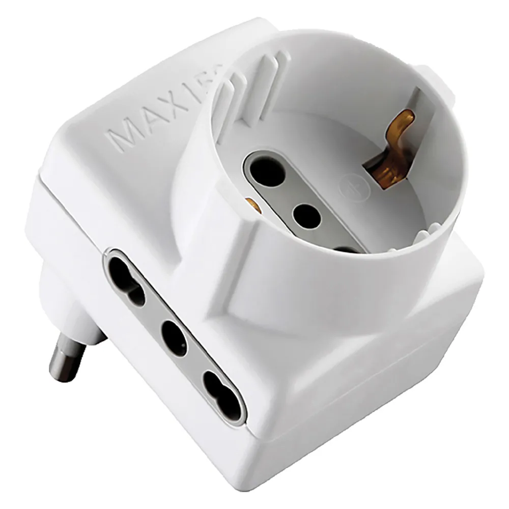ADATTATORE TRIPLO 'SALVASPAZIO' Spina 2P+T16A - art.70066 ADATTATORE TRIPLO 'SALVASPAZIO' Spina 2P+T16A - art.70066