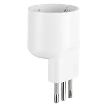 ADATTATORE SINGOLO SPINA ASIMMETRICA 'SALVASPAZIO' spina 2P + T 16A bianco - art.71064