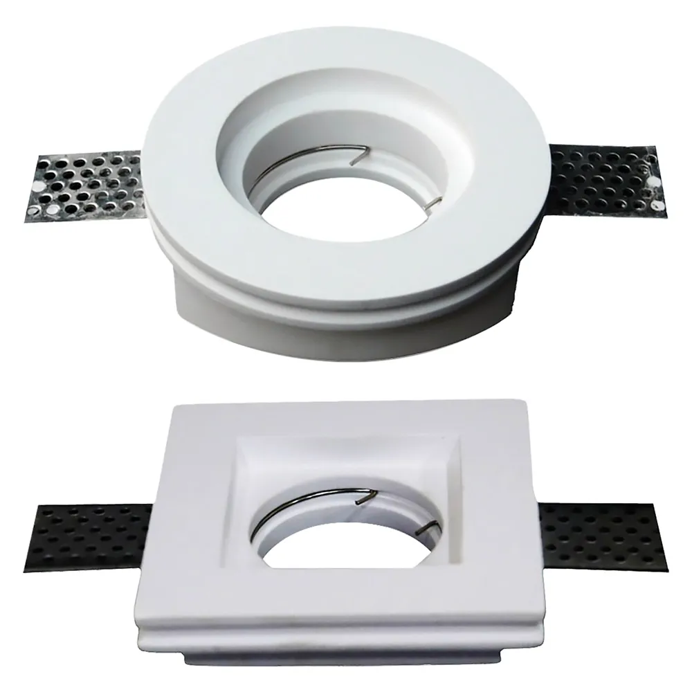 PORTAFARETTO LED IN GESSO mm 100 x 100 x 25 mm - bianco PORTAFARETTO LED IN GESSO mm 100 x 100 x 25 mm - bianco