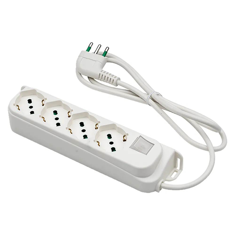 MULTIPRESA CON INTERRUTTORE 8 uscite / spina 2P+T 16A - bianca MULTIPRESA CON INTERRUTTORE 8 uscite / spina 2P+T 16A - bianca