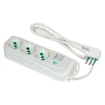 MULTIPRESA CON INTERRUTTORE 'ECO RELIFE' 4 uscite / spina 2P+T 10A - bianca