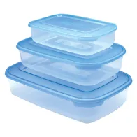 CONTENITORE RETTANGOLARE IN PLASTICA SET 'FRIGO BOX' acqua trasparente