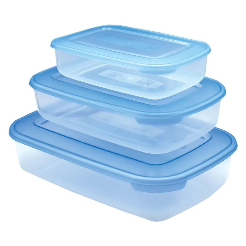 CONTENITORE RETTANGOLARE IN PLASTICA SET 'FRIGO BOX' acqua trasparente CONTENITORE RETTANGOLARE IN PLASTICA SET 'FRIGO BOX' acqua trasparente