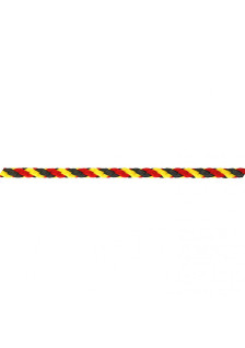 Polypropylene rope Ø 6 mm. 55 mt. - black-red-yellow. Per meter
