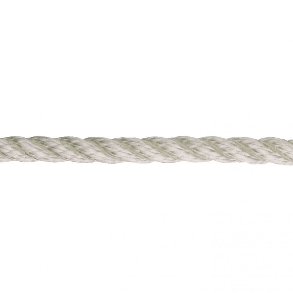 Corda in polipropilene bianca per ormeggio 50mt Ø 12 mm. Al metro