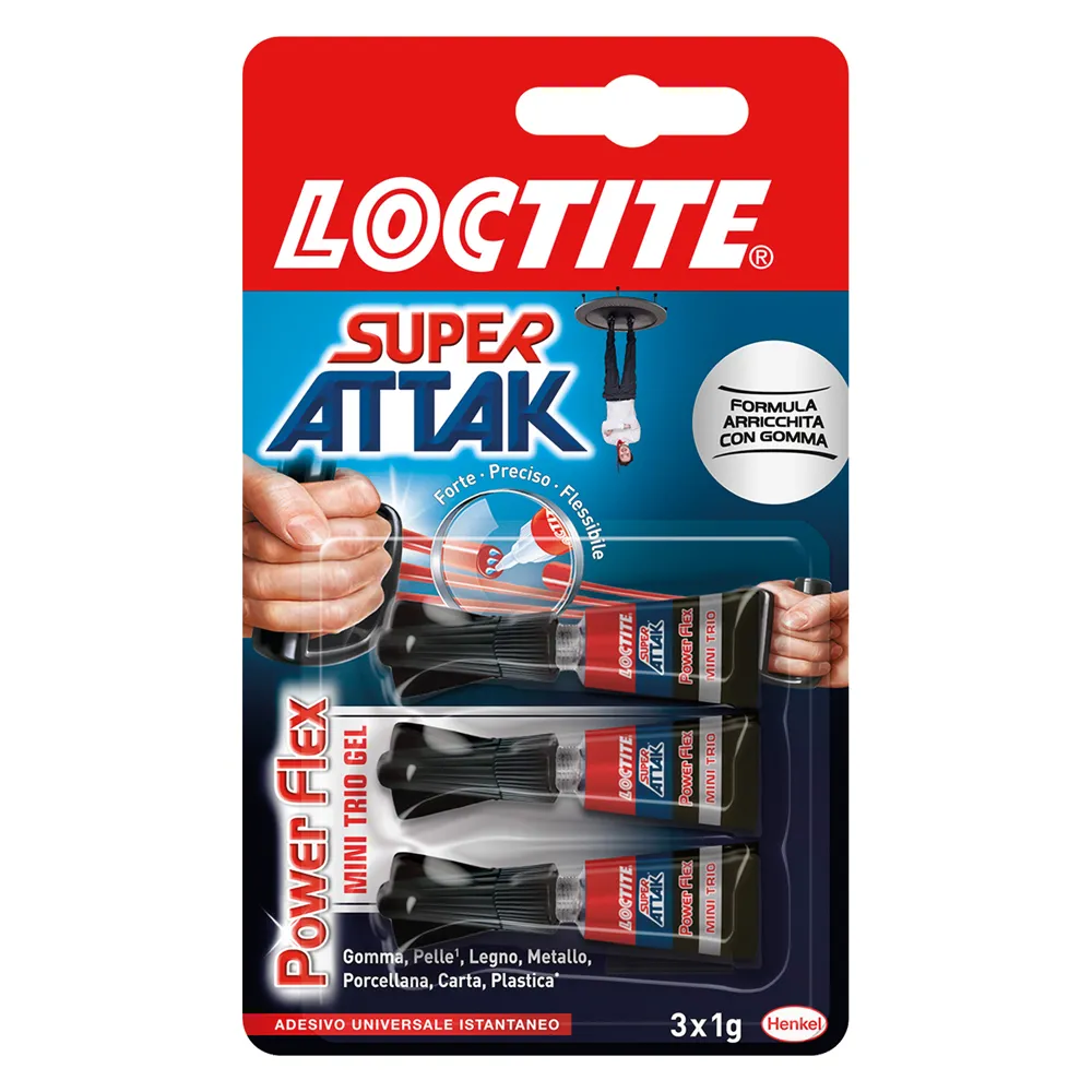 SUPER ATTAK 'POWER FLEX' 3 pezzi da gr.1 - mini trio gel SUPER ATTAK 'POWER FLEX' 3 pezzi da gr.1 - mini trio gel