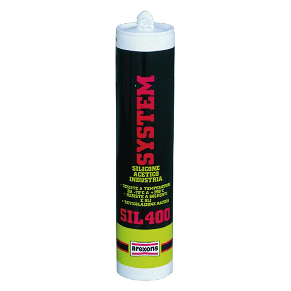 SILICONE ACETICO ALTA TEMPERATURA 'SIL 400' RAL 9005 nero ml 310 SILICONE ACETICO ALTA TEMPERATURA 'SIL 400' RAL 9005 nero ml 310