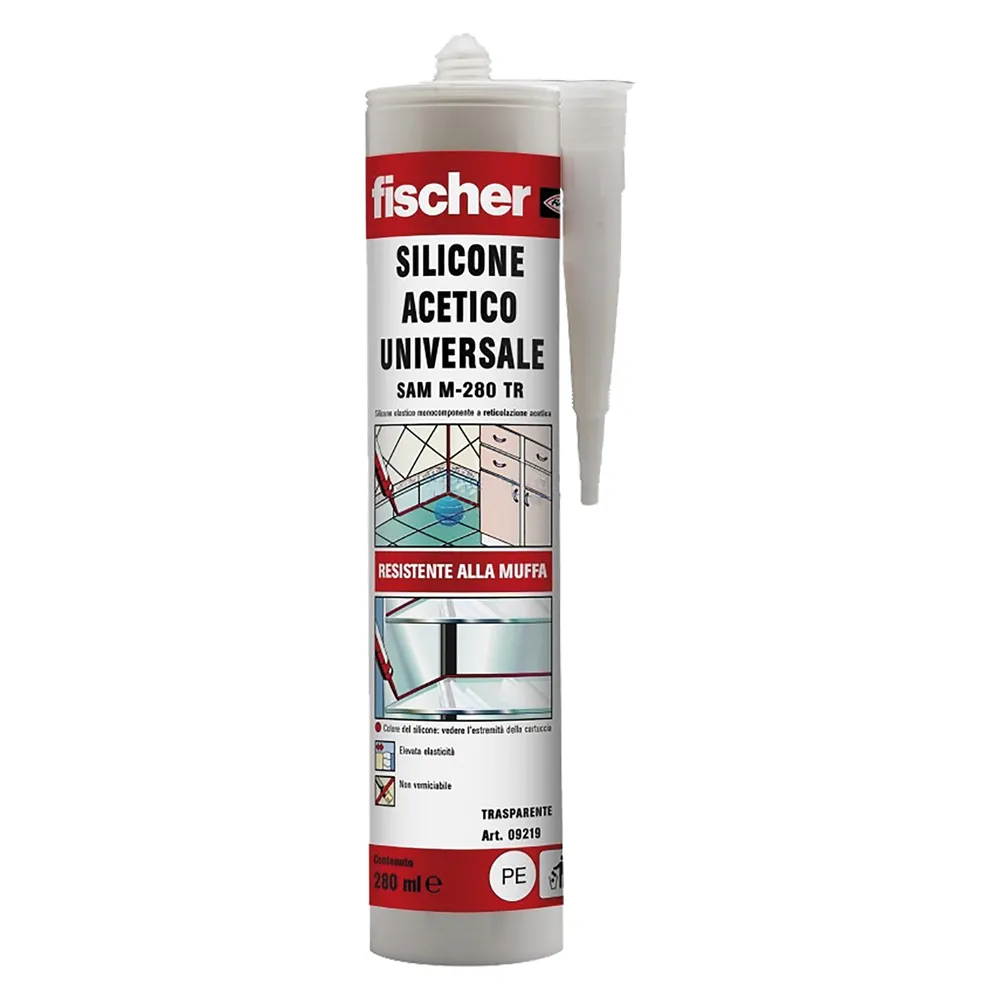 SILICONE ACETICO UNIVERSALE RAL 9010 bianco ml 280 SILICONE ACETICO UNIVERSALE RAL 9010 bianco ml 280