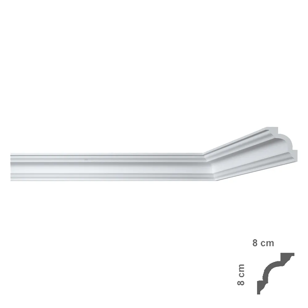 CORNICE DECORATIVA PER SOFFITTO mod. I780 - mm. 80x80 CORNICE DECORATIVA PER SOFFITTO mod. I780 - mm. 80x80