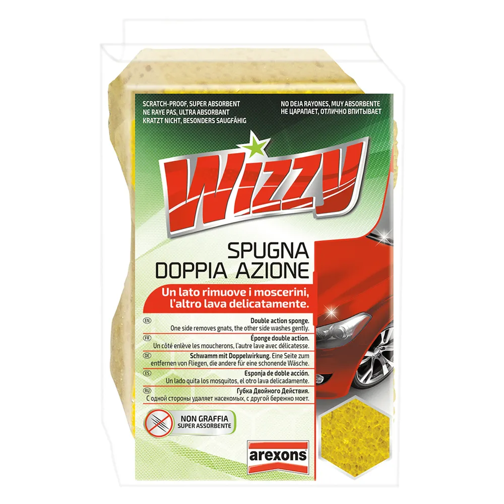 SPUGNA LAVAGGIO AUTO DOPPIA AZIONE 'WIZZY' cm 16 x 10 SPUGNA LAVAGGIO AUTO DOPPIA AZIONE 'WIZZY' cm 16 x 10