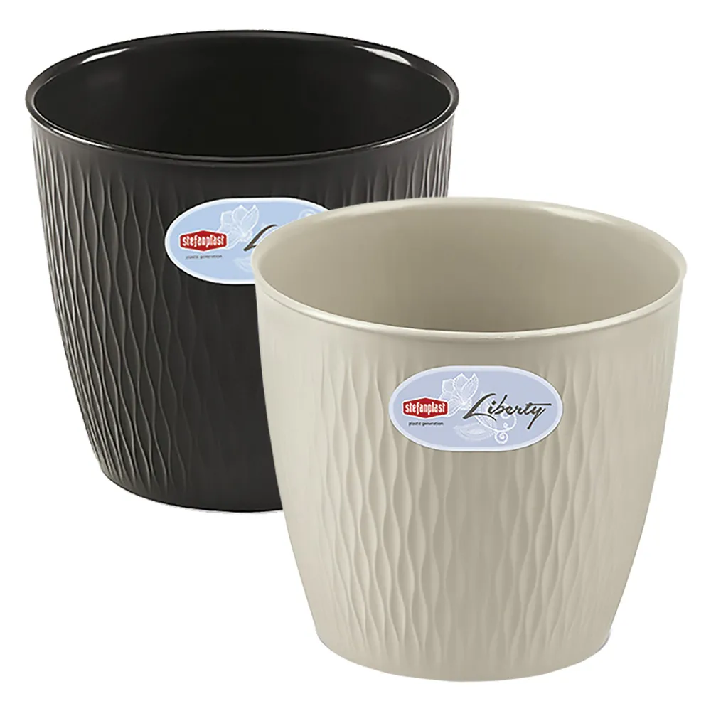VASO TONDO 'LIBERTY' ø 30 x h.27 - bianco travertino VASO TONDO 'LIBERTY' ø 30 x h.27 - bianco travertino