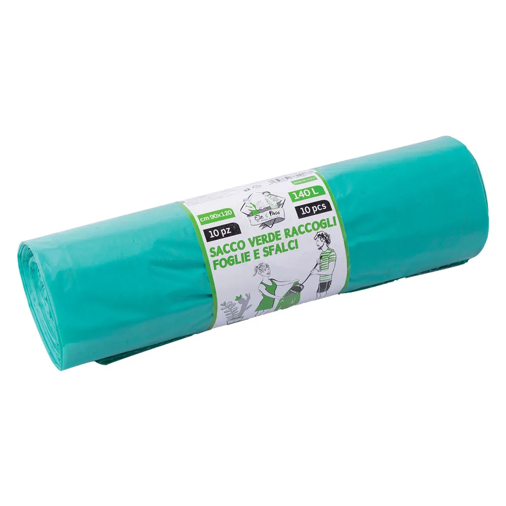 SACCHETTI PER FOGLIE E SFALCI cm. 90x120 - cf.10 pezzi - verdi SACCHETTI PER FOGLIE E SFALCI cm. 90x120 - cf.10 pezzi - verdi