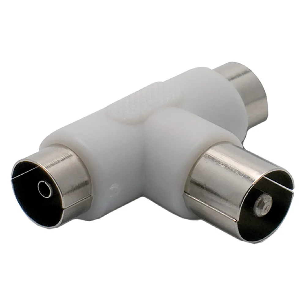ADATTATORE PARTITORE TV A 'T' 2 spine / 1 presa - busta append. ADATTATORE PARTITORE TV A 'T' 2 spine / 1 presa - busta append.