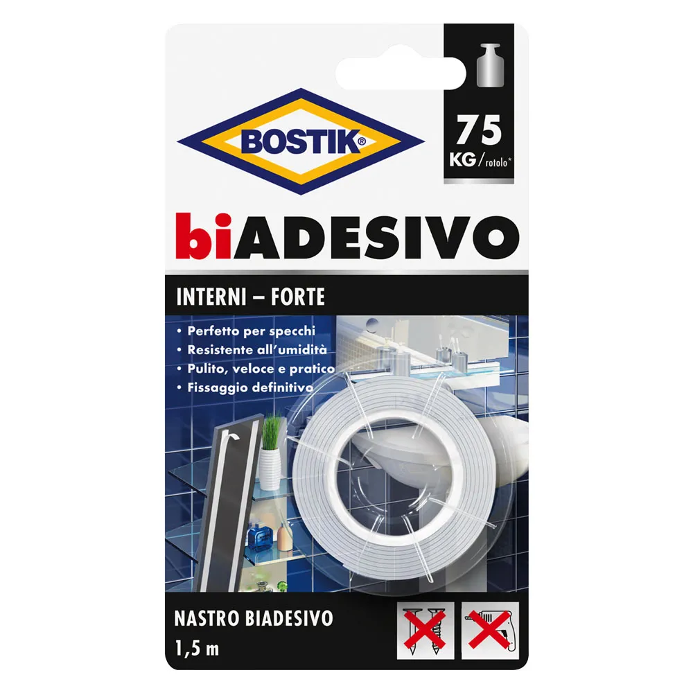 NASTRO BIADESIVO IN SCHIUMA PER INTERNI mm. 19 x 1 NASTRO BIADESIVO IN SCHIUMA PER INTERNI mm. 19 x 1