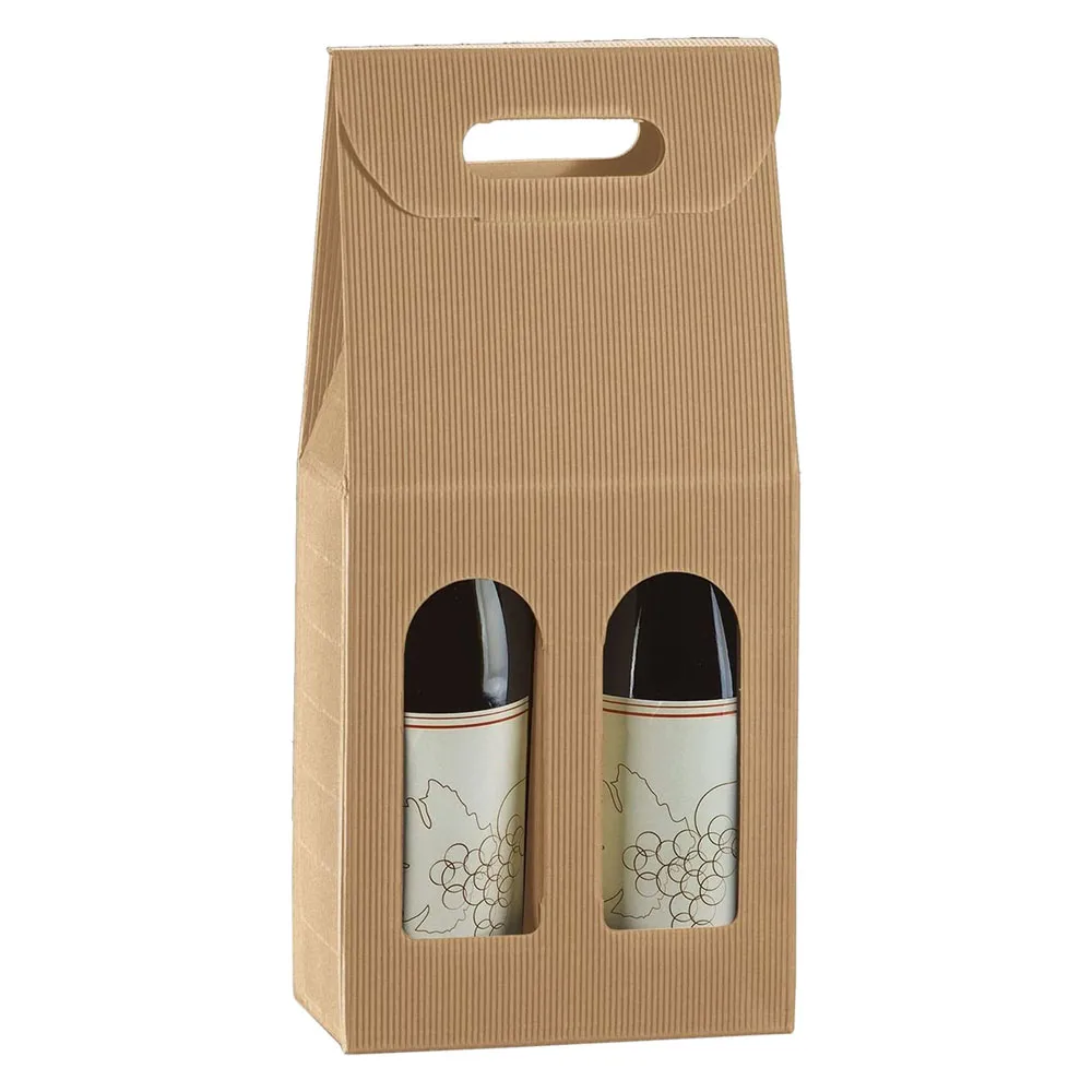 SCATOLA PORTABOTTIGLIE IN CARTONE per 2 bottiglie - cm 16 x 7 x h.46 SCATOLA PORTABOTTIGLIE IN CARTONE per 2 bottiglie - cm 16 x 7 x h.46