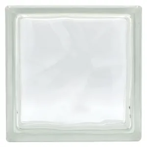 MATTONE IN VETROCAMERA ONDULATO cm 19 x 19 x 8 - rosso