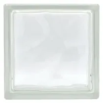 MATTONE IN VETROCAMERA ONDULATO cm 19 x 19 x 8 - trasparente