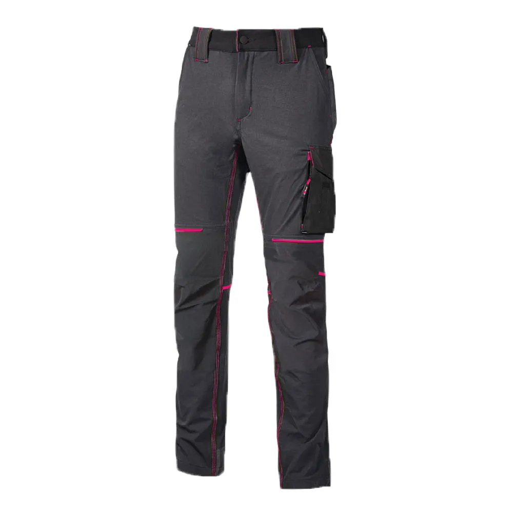 PANTALONE DA LAVORO 'WORLD LADY' S - colore grey fucsia PANTALONE DA LAVORO 'WORLD LADY' S - colore grey fucsia