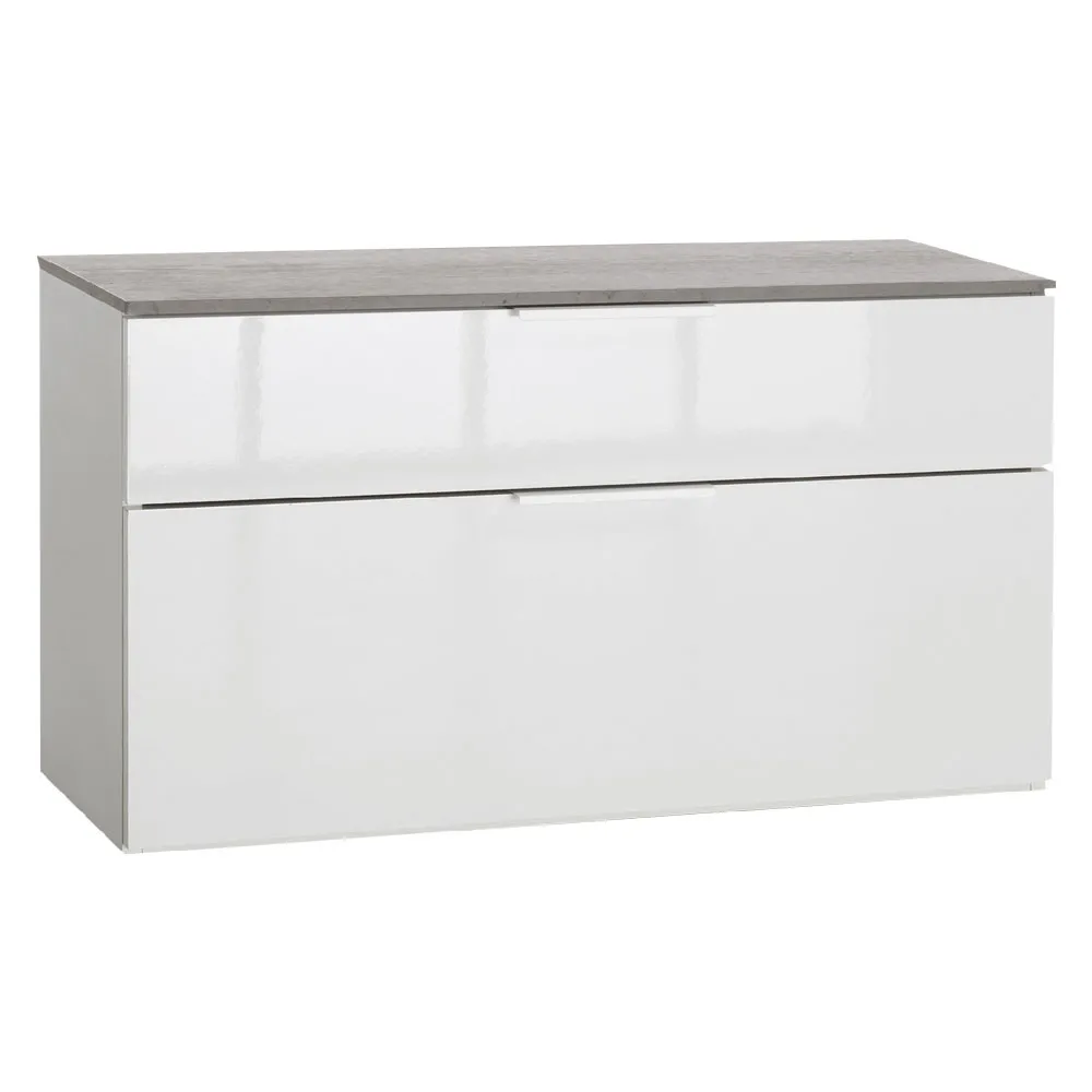 PANCA DOPPIO CASSETTO LINEA 'GALAVERNA' cm. 35 x 90 x h.50 - cemento/bianco PANCA DOPPIO CASSETTO LINEA 'GALAVERNA' cm. 35 x 90 x h.50 - cemento/bianco