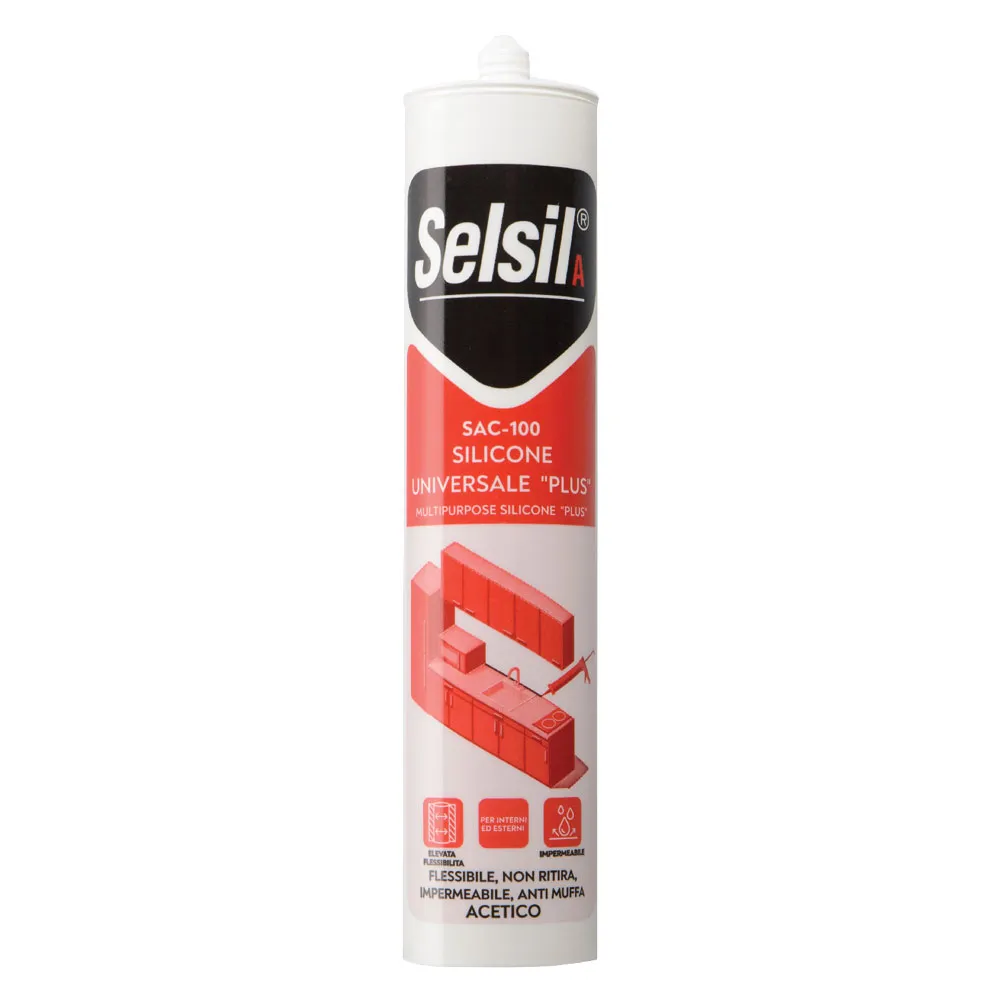 SILICONE ACETICO UNIVERSALE 'SAC 100' nero ml 280 - (ral 9005) SILICONE ACETICO UNIVERSALE 'SAC 100' nero ml 280 - (ral 9005)