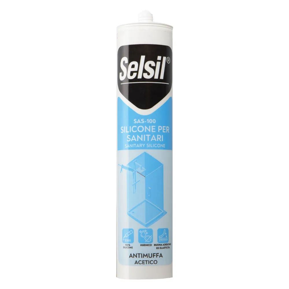 SILICONE ACETICO PER SANITARI 'SAS 100' trasparente ml 280 SILICONE ACETICO PER SANITARI 'SAS 100' trasparente ml 280