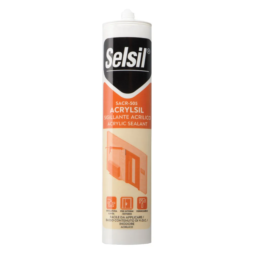SILICONE ACRILICO 'SACR' bianco ml 310 (ral 9010) SILICONE ACRILICO 'SACR' bianco ml 310 (ral 9010)