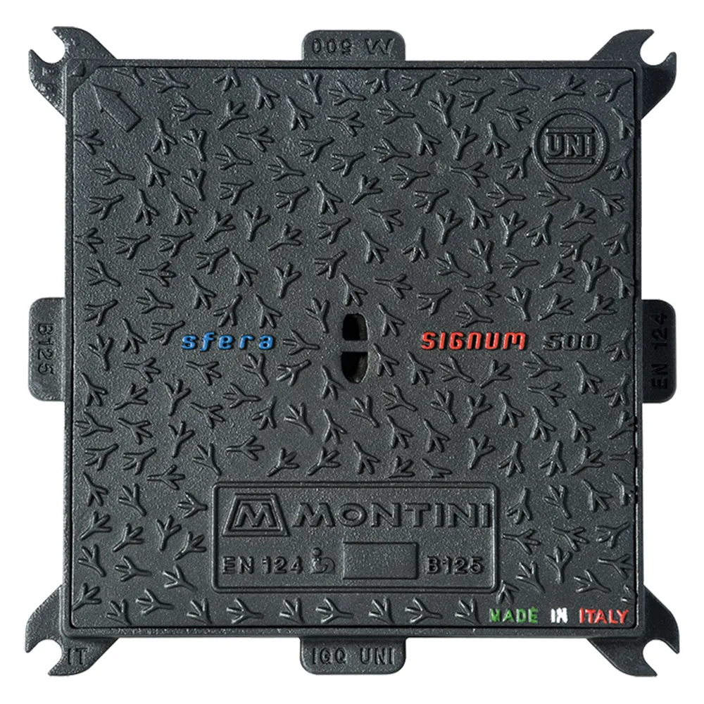 CHIUSINO IN GHISA CLASSE B125 SIGNUM - 50 x 50 - Kg 17 CHIUSINO IN GHISA CLASSE B125 SIGNUM - 50 x 50 - Kg 17