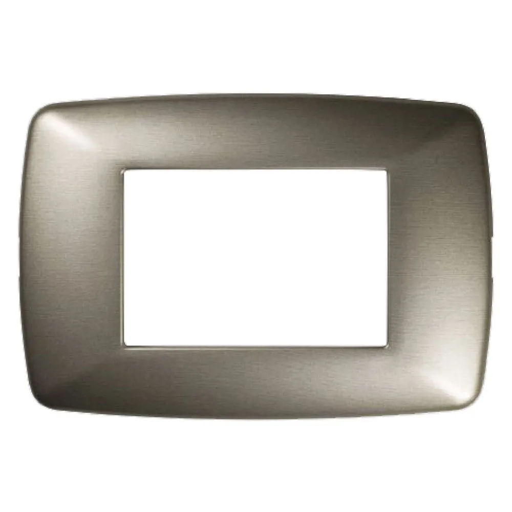 PLACCA COLORE ACCIAIO SPAZZOLATO 'BRIO' 3 posti - 3203/AS' PLACCA COLORE ACCIAIO SPAZZOLATO 'BRIO' 3 posti - 3203/AS'