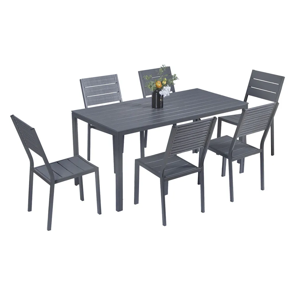 SET GIARDINO IN ACCIAIO 'BODRUM' colore dark grey