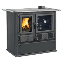 CUCINA A LEGNA 'ROSA XXL 5.0 VST STEEL' 11 kW - colore nero antracite