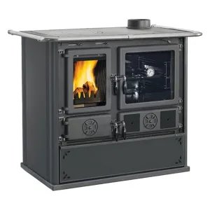 CUCINA A LEGNA 'ROSA XXL 5.0 VST STEEL' 11 kW - colore nero antracite