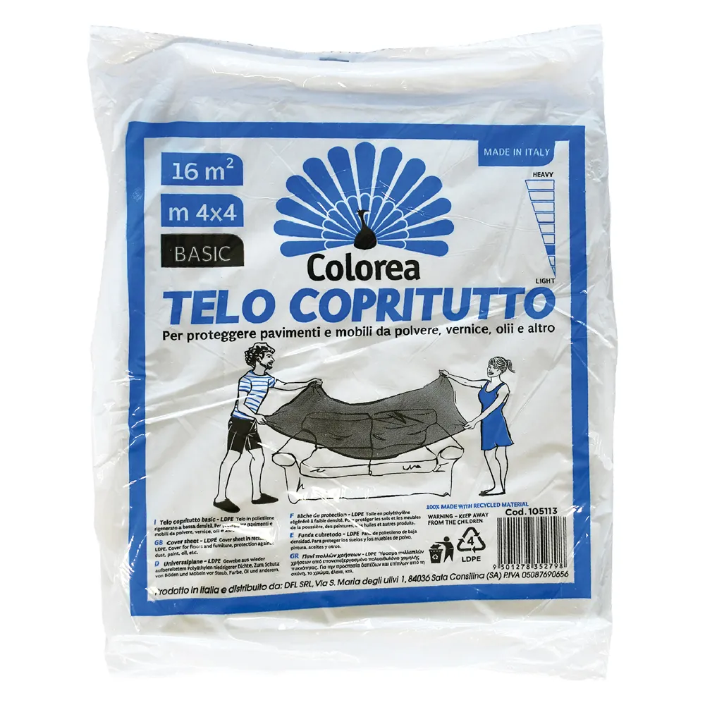 TELO COPRITUTTO MULTIUSO mt 4 x 4 - gr. 730 circa TELO COPRITUTTO MULTIUSO mt 4 x 4 - gr. 730 circa
