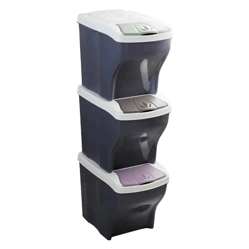 PATTUMIERA RACCOLTA DIFFERENZIATA SET 'POKER TRIS' 20 lt. cm 28 x 40 x 31 h PATTUMIERA RACCOLTA DIFFERENZIATA SET 'POKER TRIS' 20 lt. cm 28 x 40 x 31 h