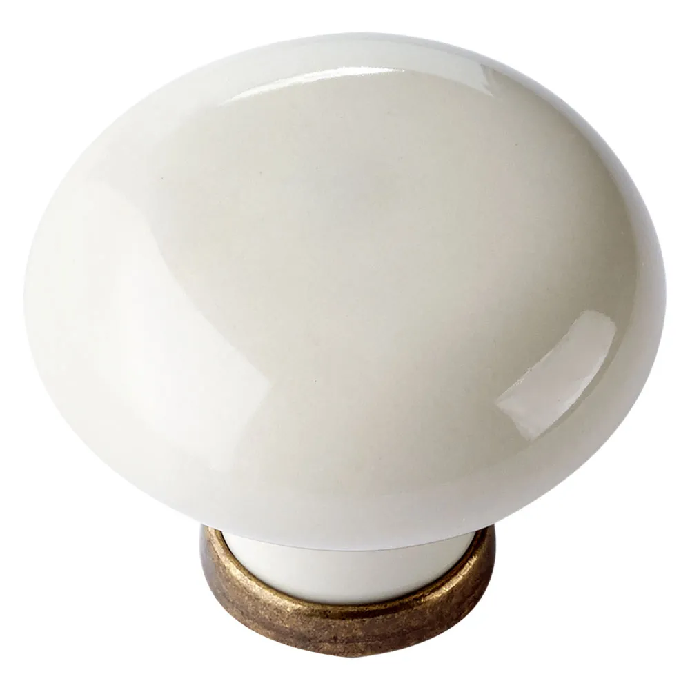 POMOLO PER MOBILI 'TONDO' base oro luc. / fondo bianco senza decoro POMOLO PER MOBILI 'TONDO' base oro luc. / fondo bianco senza decoro